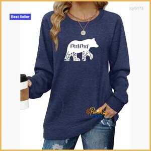 Loose Fit Tunic Sweatshirt Long Sleeve Crewneck Casual Top Polyester Blend